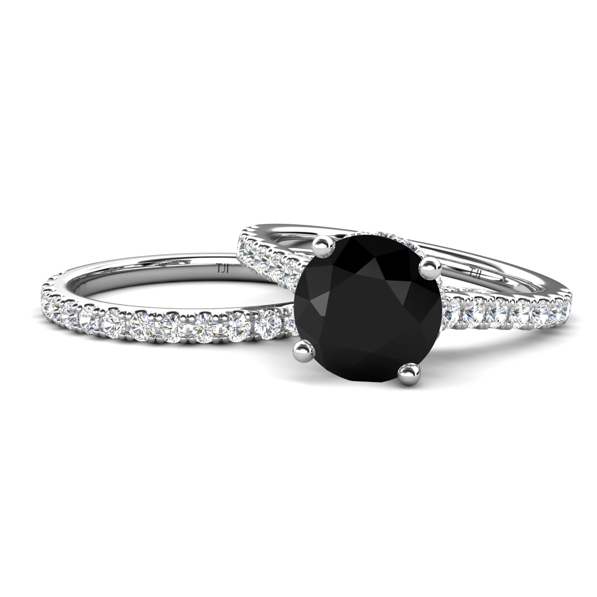 Kalina 2.88 ctw Black Diamond Accented Lab Grown Diamonds Bridal Set Ring  